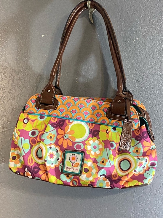Lily Bloom Handbags - Lily Bloom Floral Geometric Shoulder Bag in Brown, Pink, Yellow, Green, Teal
